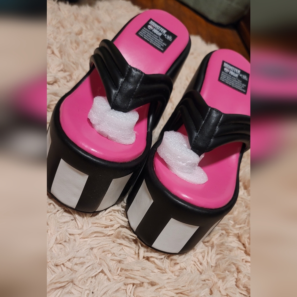 Monster High Black and Pink Platform Shoes with Chunky Soles